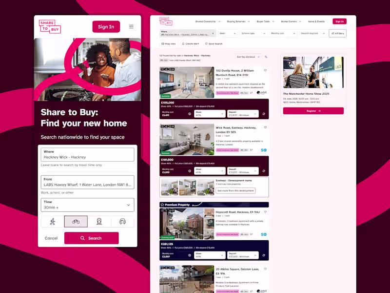Cover image for Web design for one of the country's leading property portals