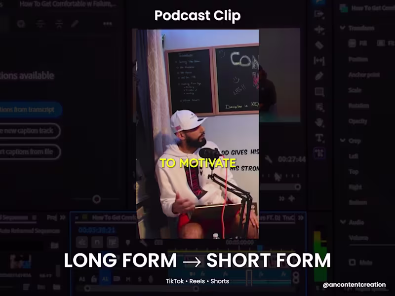 Cover image for Podcast Video Editing + Content Repurposing (@TruCreatives)