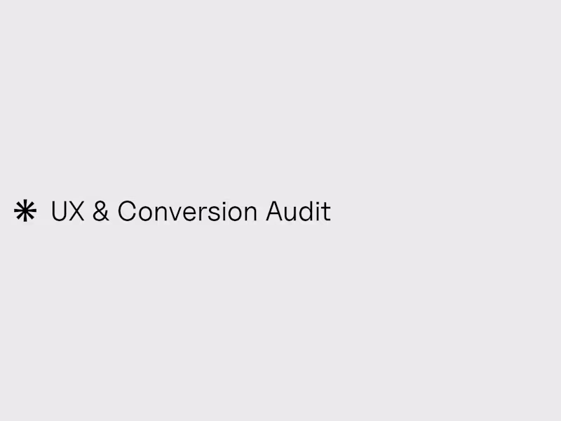 Cover image for UX & Conversion Audit