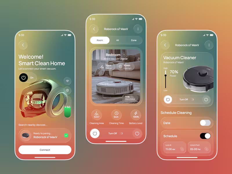 Cover image for Smart Vacuum Cleaner App UI Design