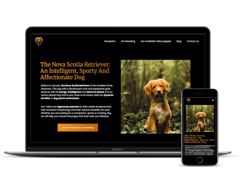 Cover image for Dog breader website