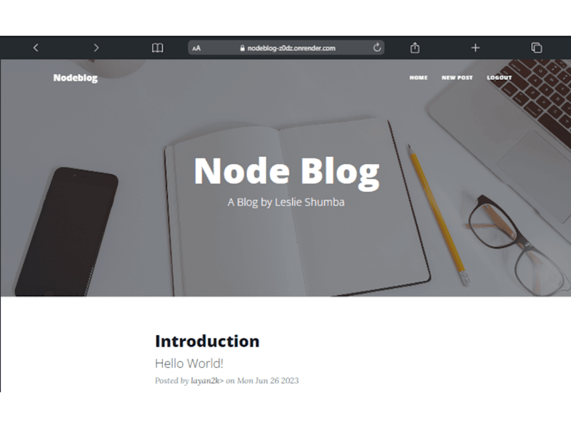 Cover image for Blog powered by Express