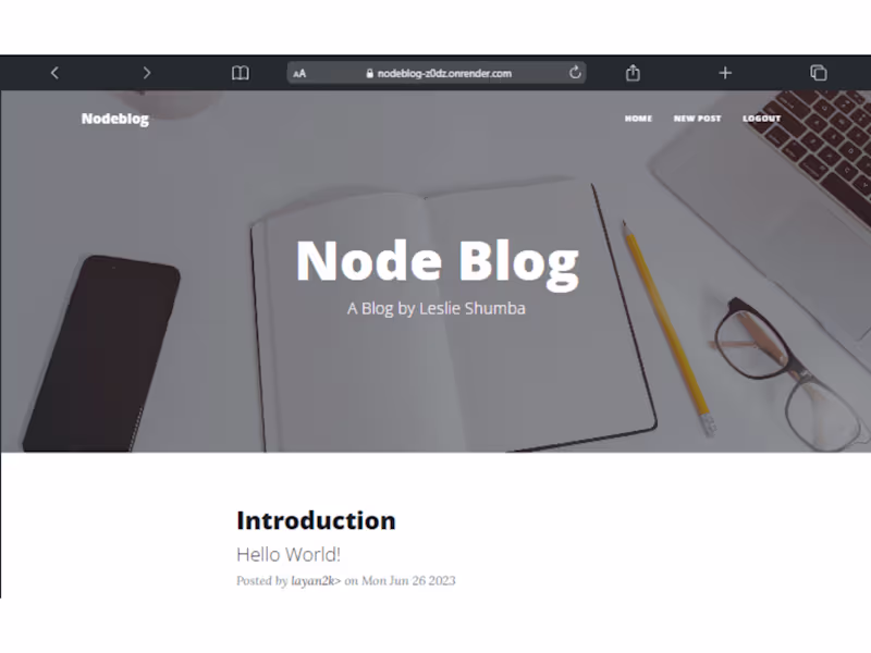 Cover image for Blog powered by Express
