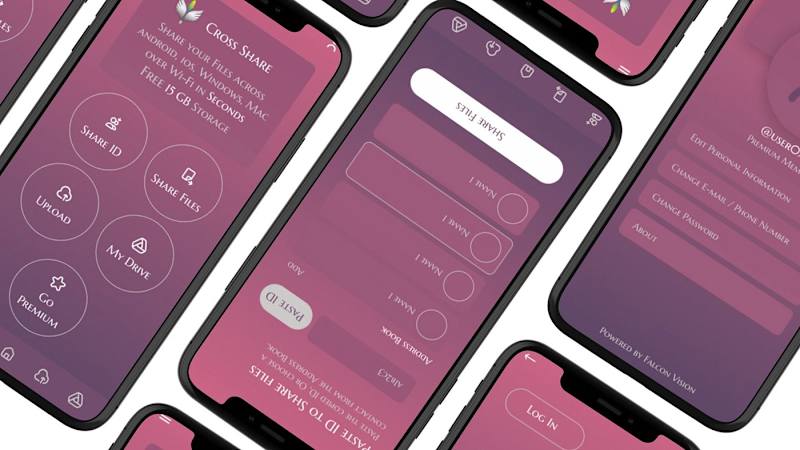 Cover image for Cross Share By Falcon Vision UI UX Design