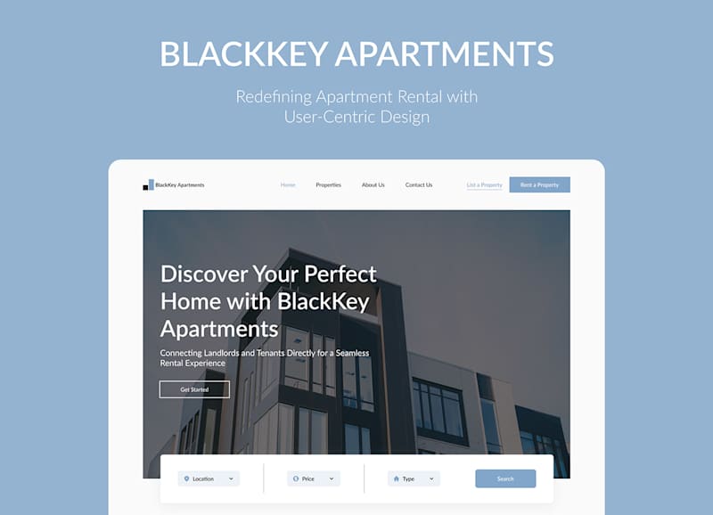 Cover image for BlackKey Apartments: Redefining Apartment Rental on Behance