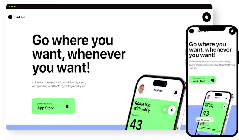 Cover image for Travl App Landing Page