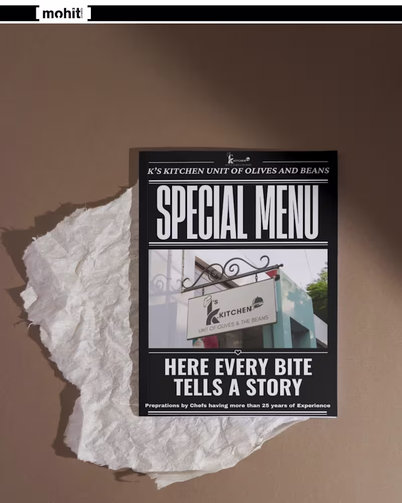 Cover image for K’s Kitchen Menu Design