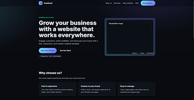 Cover image for Multi-Page Front-End Website Template for Small Businesses