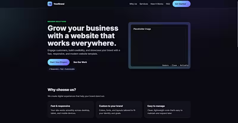 Cover image for Multi-Page Front-End Website Template for Small Businesses