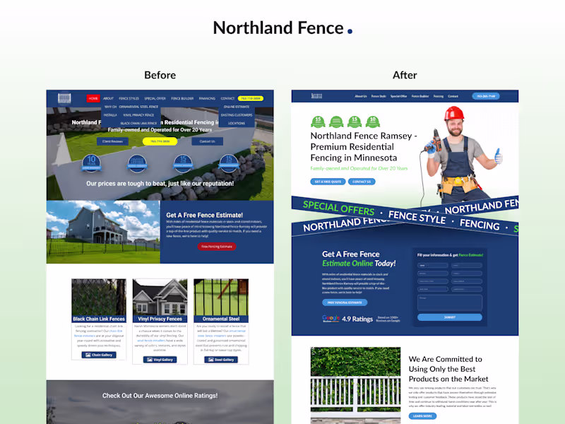 Cover image for Redesigned the Northland Fence website