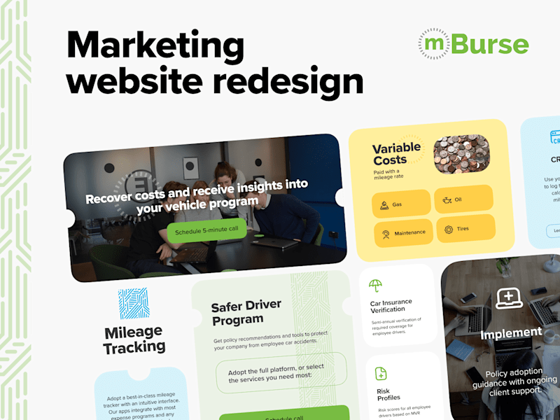 Cover image for mBurse. Marketing website redesign.