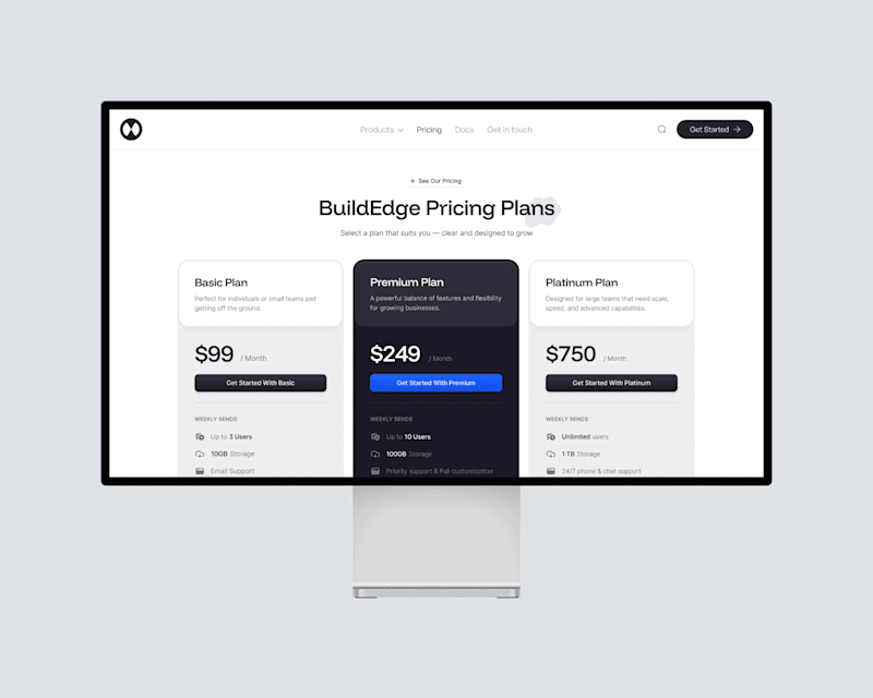 Cover image for BuildEgde Pricing Section Design