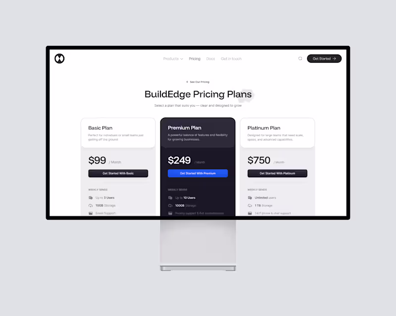 Cover image for BuildEgde Pricing Section Design