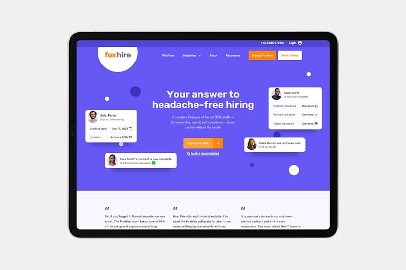 Cover image for Website Design & Development for FoxHire