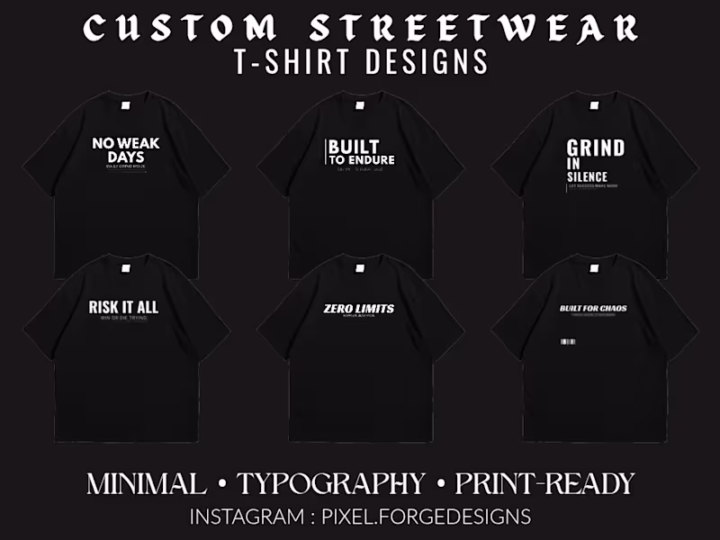 Cover image for Custom Streetwear Typography T-Shirt Design (Print-Ready)