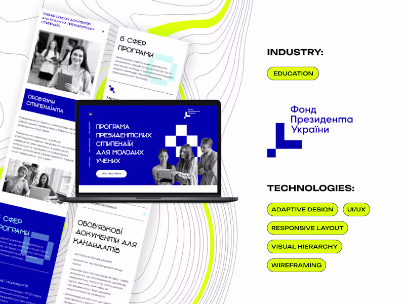 Cover image for Landing Page for President of Ukraine