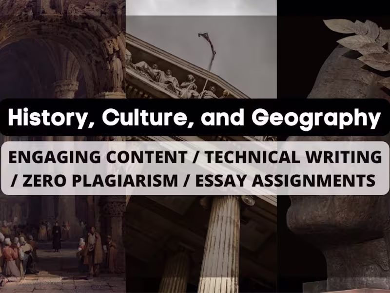 Cover image for I will write geography, history essay or research paper