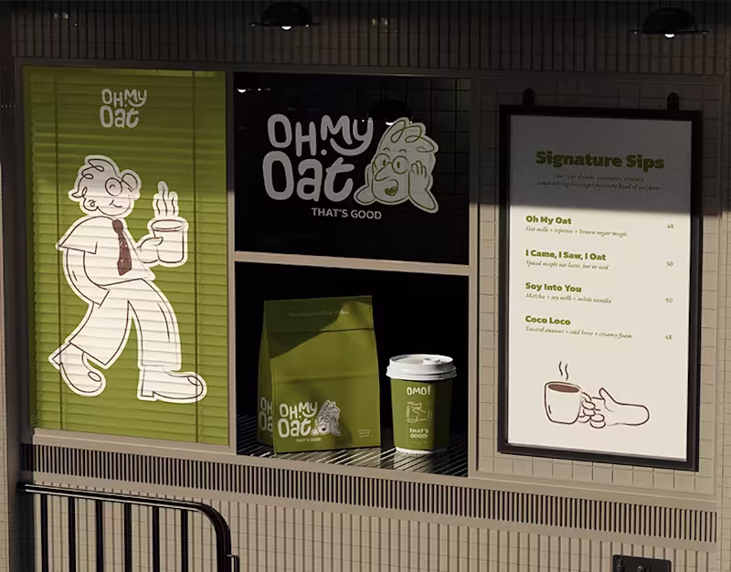 Cover image for Oh My Oat Visual Identity & Cafe Branding