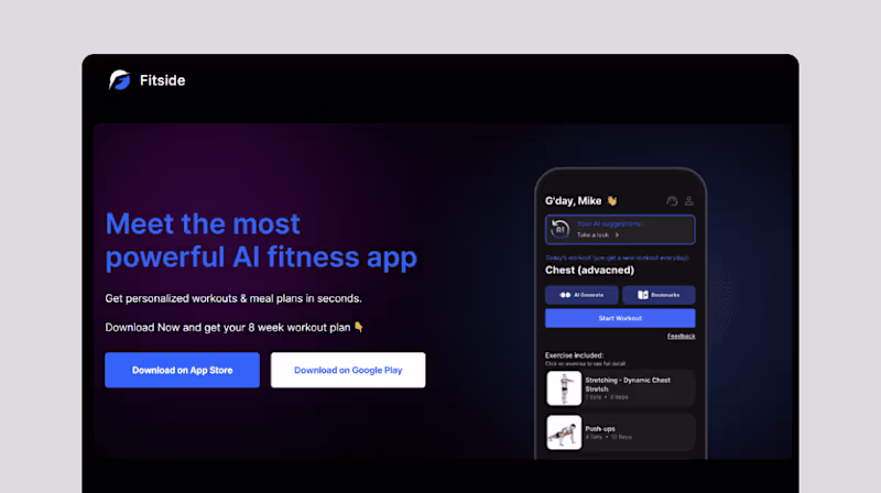 Cover image for Fitside - AI fitness app