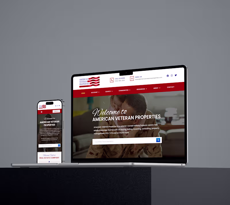 Cover image for Website Design & Development: American Veteran Properties