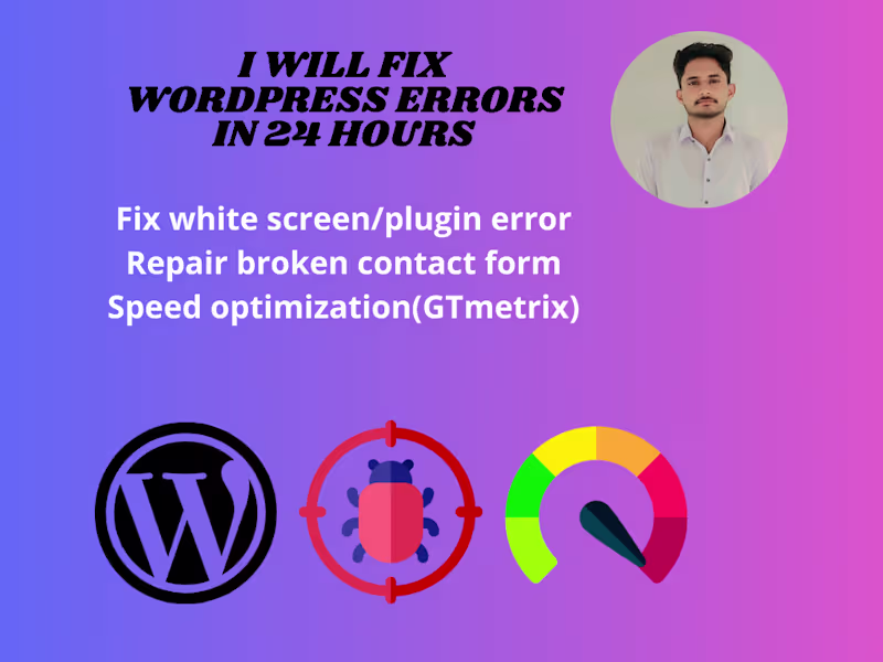 Cover image for Fix WordPress Errors, Bugs & Plugin Issues Fast