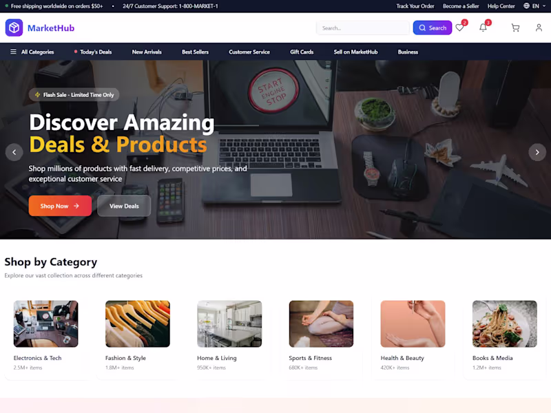 Cover image for Multivendor E-commerce Platform - Fullstack Application
