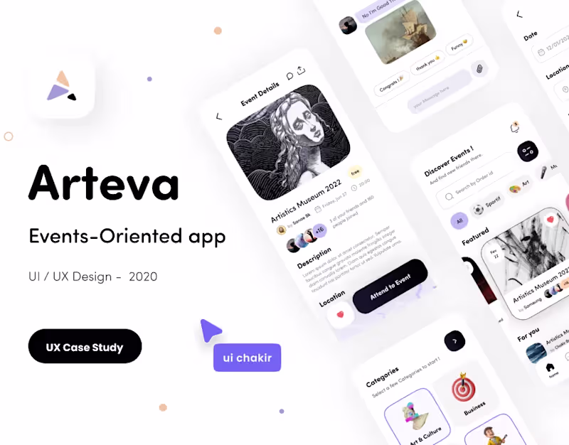 Cover image for Arteva : Event Booking app (ui / ux Case Study)