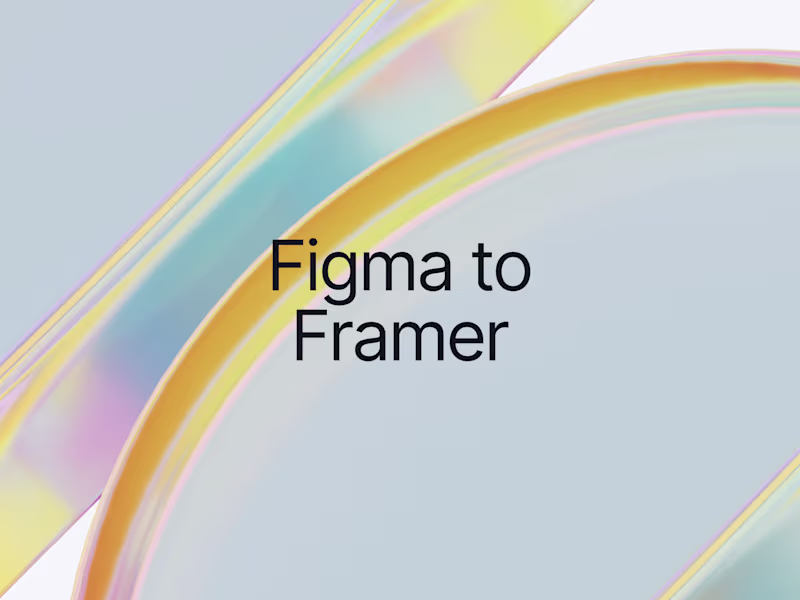 Cover image for Figma to Framer Design