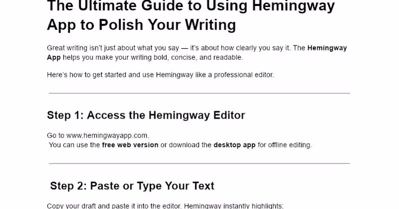 Cover image for Enhancing Writing Clarity with Hemingway App
