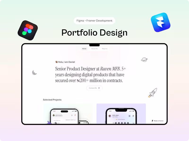 Cover image for Modern Portfolio Design & Framer Development