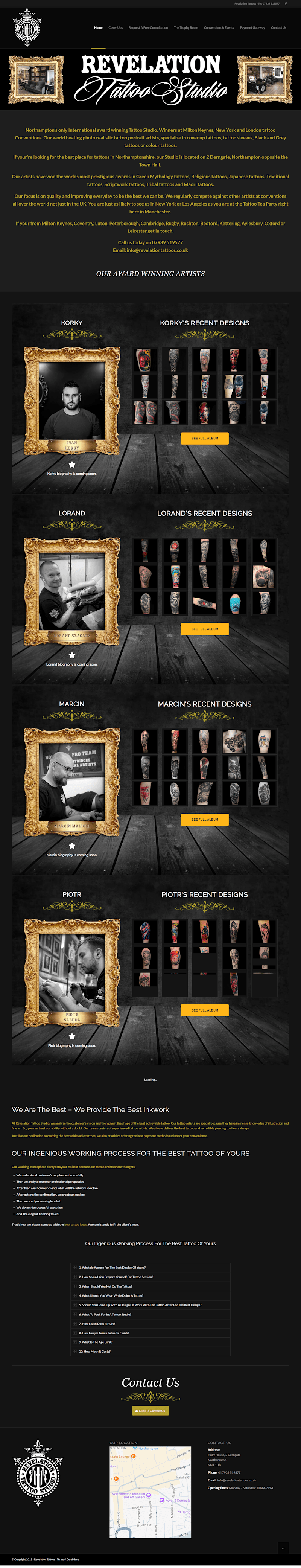 Cover image for WordPress Website Redesign for Tattoo Studio