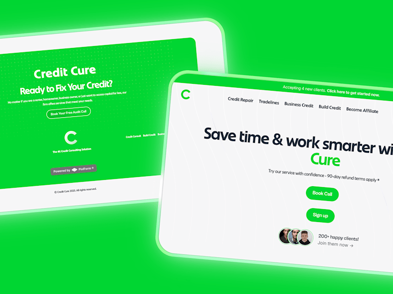 Cover image for Brand Identity + Web Design / Development For Credit Cure