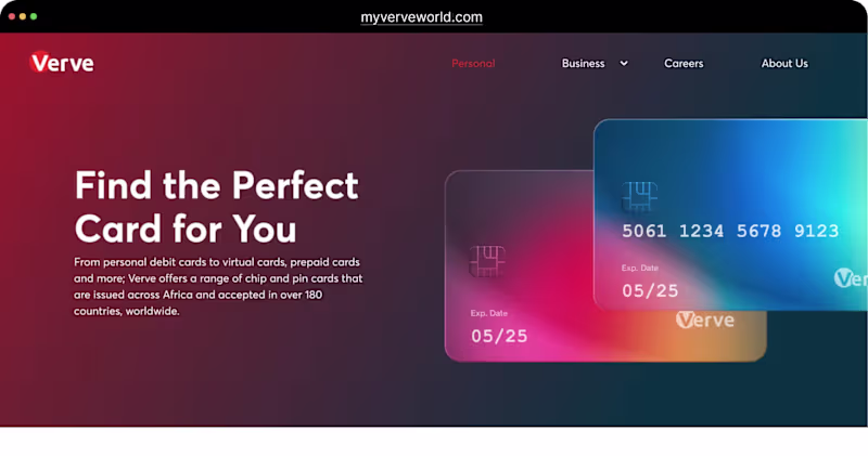 Cover image for Verve Card Websites