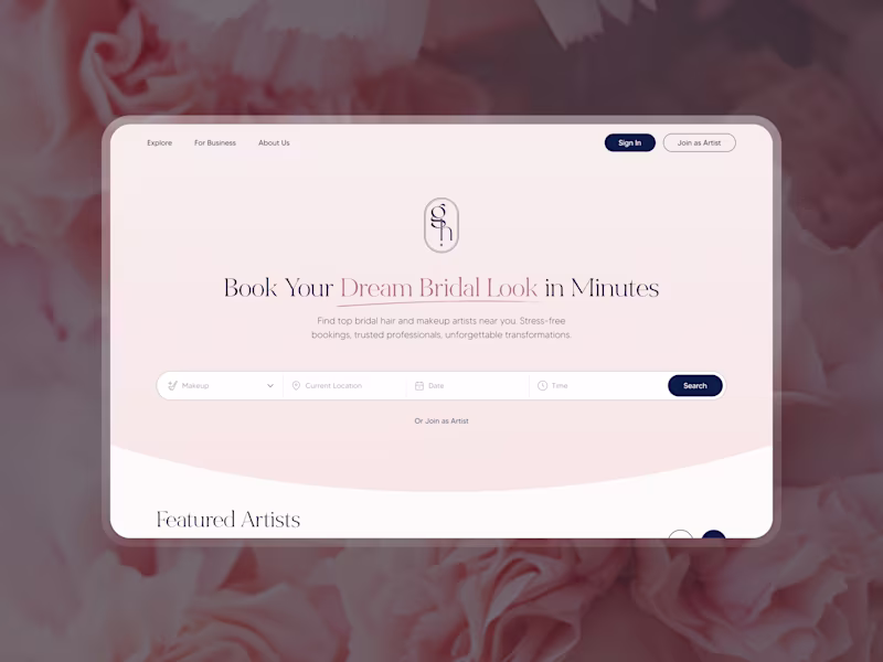 Cover image for GlamHub – Bridal Hair & Makeup Booking Platform