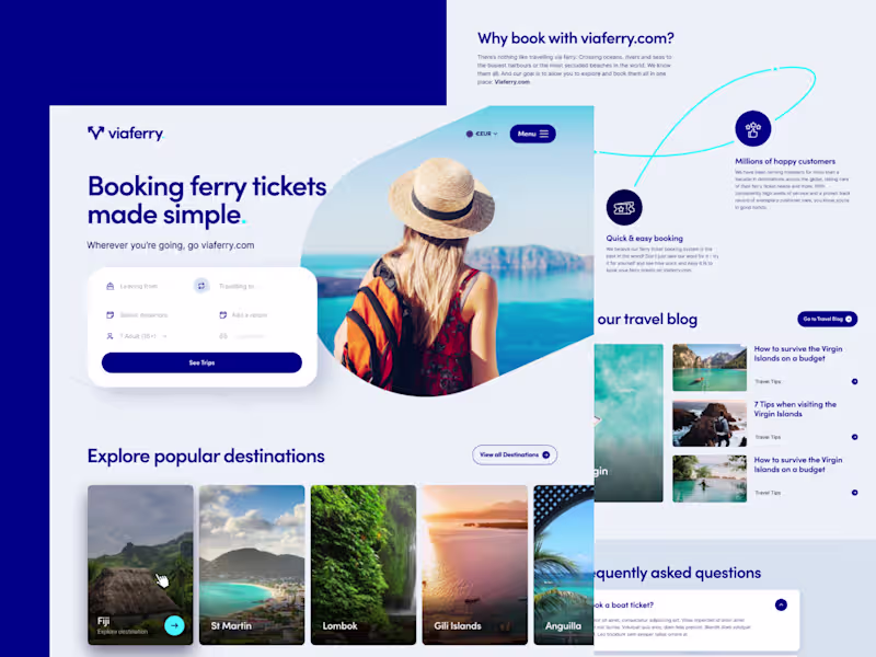 Cover image for Viaferry Ferry booking platform and website