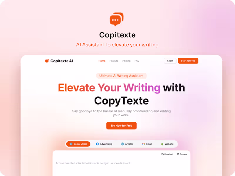 Cover image for Copitexte AI - AI Assistant to elevate your writing
