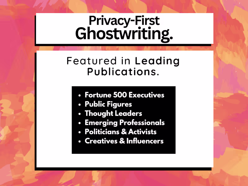 Cover image for Privacy-First Ghostwriting.
