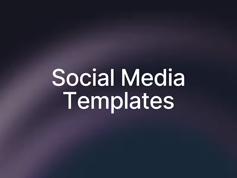 Cover image for Social Media Marketing Templates