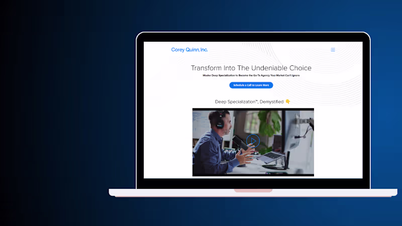 Cover image for Kajabi Sales Page Design for Corey Quinn