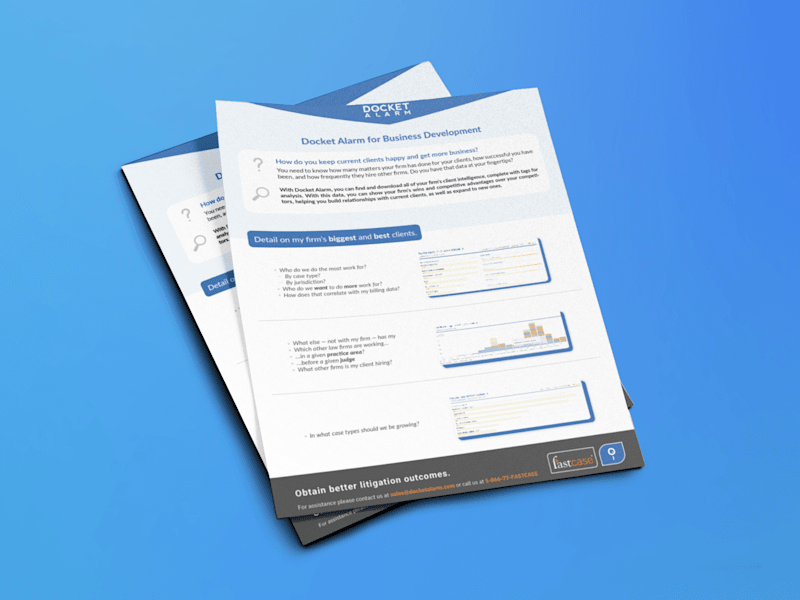 Cover image for Docket Alarm Legal Week Sell Sheets