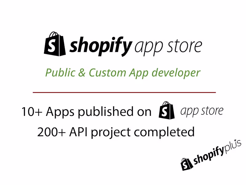 Cover image for shopify app developer and API integration expert