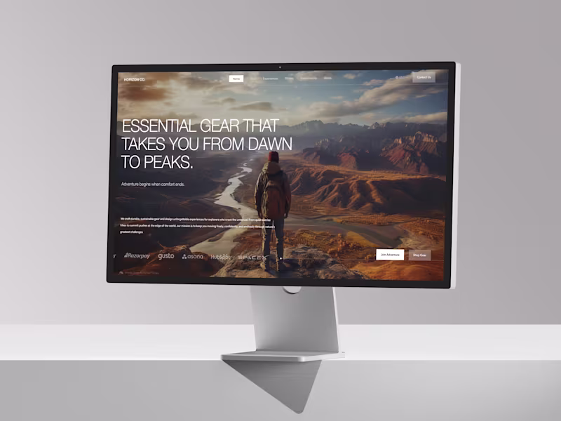 Cover image for Hero section, Hiking Brand Hero Design