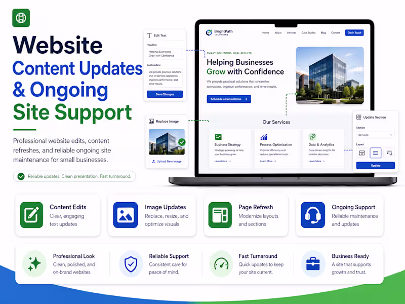 Cover image for Website Content Updates & Ongoing Site Support