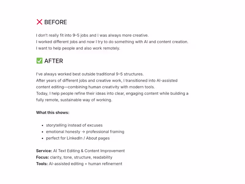 Cover image for LinkedIn & About Section Rewrite ( Clear & Human )