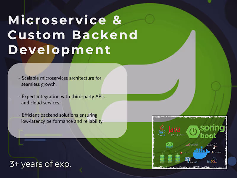 Cover image for Custom Backend Solutions & Microservices with Java/Spring Boot