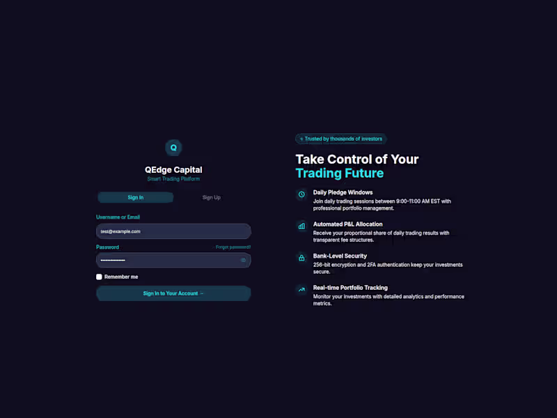 Cover image for QEdge Capital Trading Platform Development