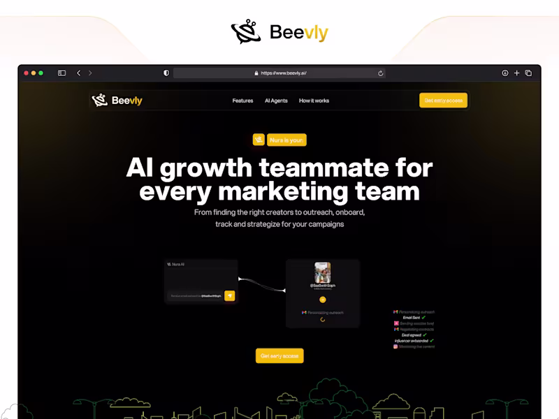 Cover image for Beevly Landing Page Design and Development