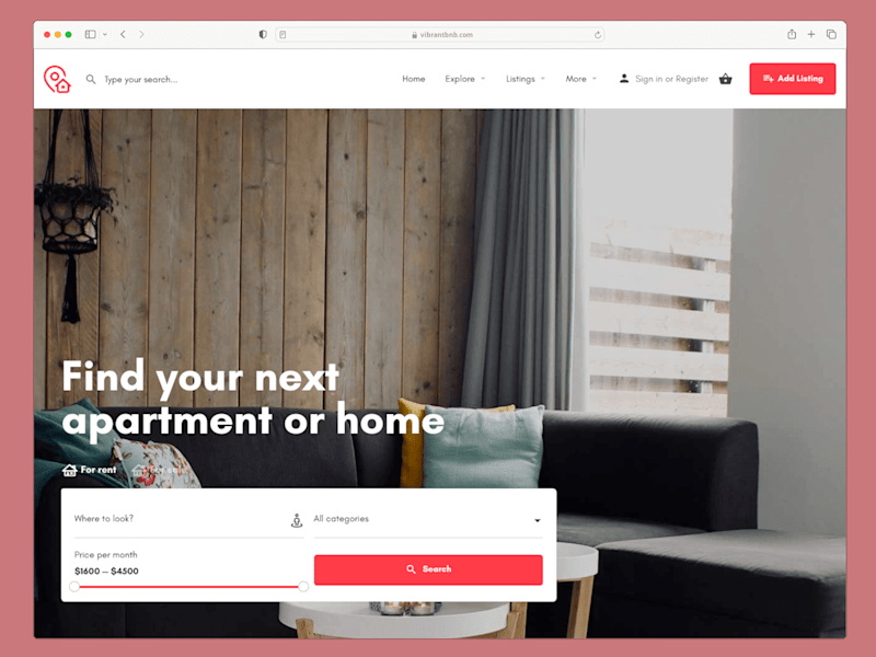 Cover image for VibrantBnB - Property Website Design & Development