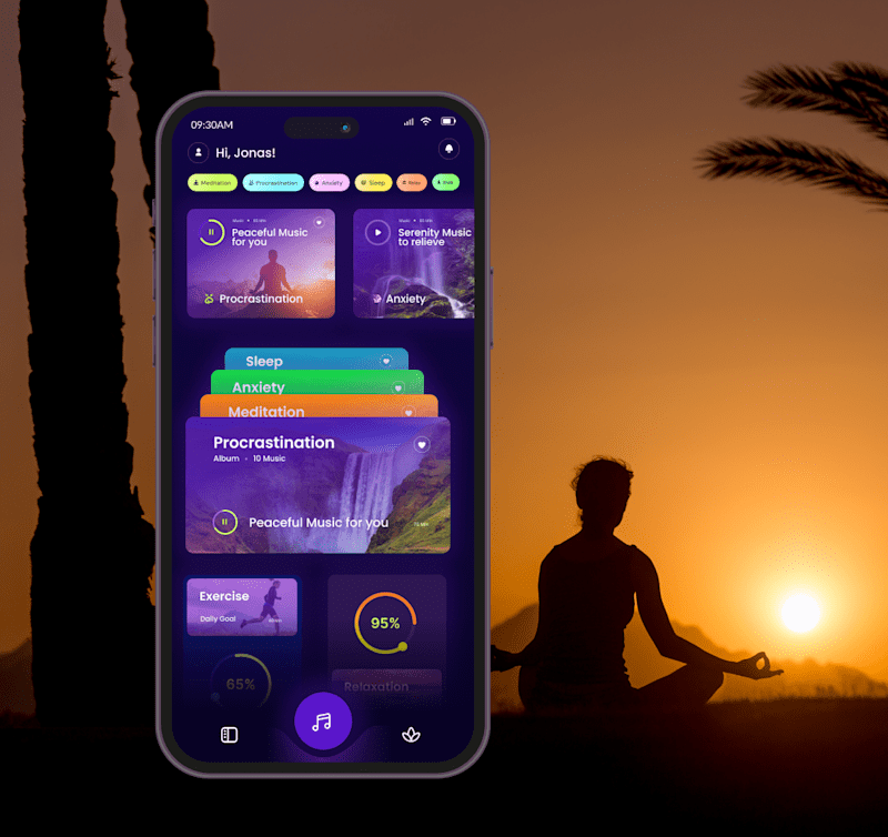 Cover image for Serenity Audio and Wellness Tracking Mobile App