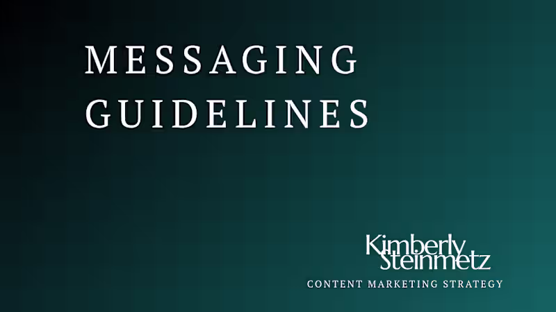 Cover image for Messaging Guidelines